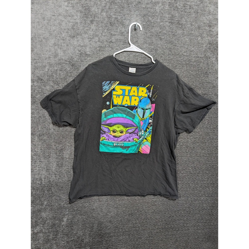 Star Wars The Mandalorian Grogu Baby Yoda Graphic T-Shirt Black XL 2084